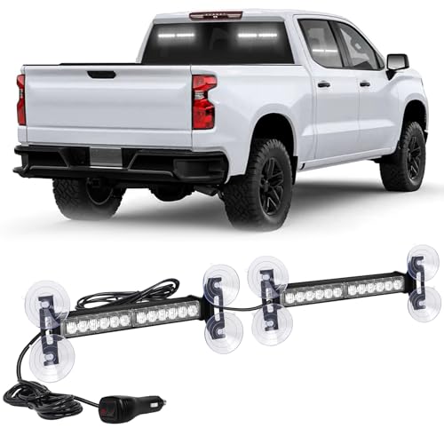 XRIDONSEN 2x 10.7 inch Emergency Light Bar 24 LED White Strobe Lights - color: White