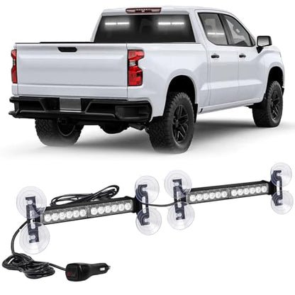 XRIDONSEN 2x 10.7 inch Emergency Light Bar 24 LED White Strobe Lights - color: White