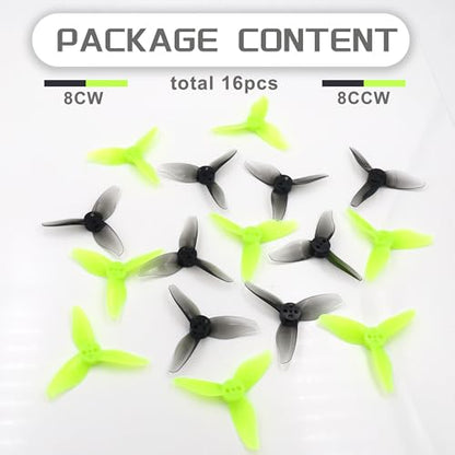 RC Propeller Gemfan 2023 2 Inch 3-Blade Propeller for RC FPV(Gray, Green) - color: Gray + Green