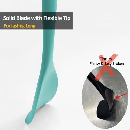 Vovoly Silicone Spatula Spoon Set, 11 IN, Teal, Spoonulas Heat Resistant - color: Teal