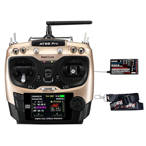 Radiolink AT9S Pro 10/12 Channels RC Transmitter and Receiver R9DS Grey - color: Champagne Gold