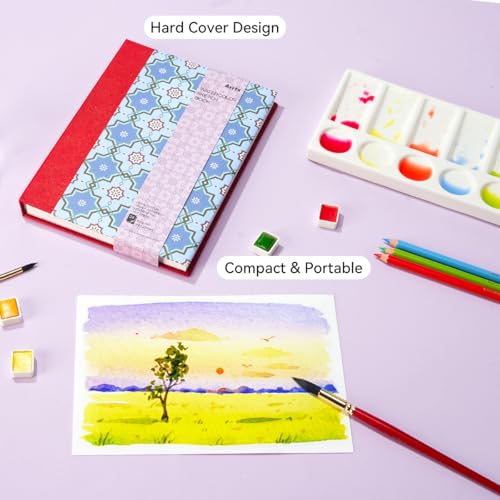 Arrtx Watercolor Sketchbook, 8.27x5.79 Hot Press - size: 8.27x5.79''