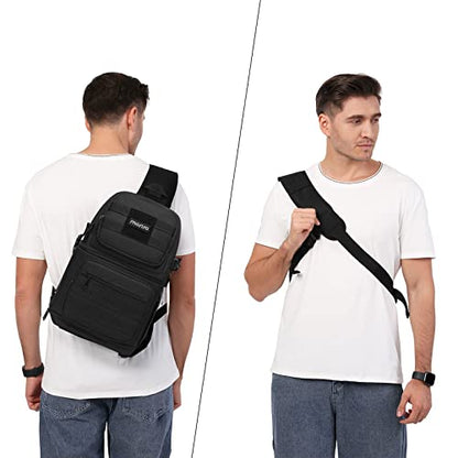 MOSISO Camera Sling Bag, Tactical Camera Crossbody Bag Case Photography - color: Black