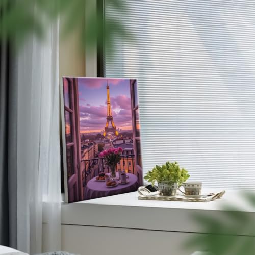YOYA Framed Paint by Numbers Kit for Adults - Eiffel Tower Paint by Number - color: Eiffel Tower 037