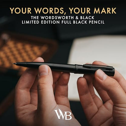 Wordsworth & Black Luxury Metal Mechanical Pencil 0.7mm for Writing, Black - color: All Black