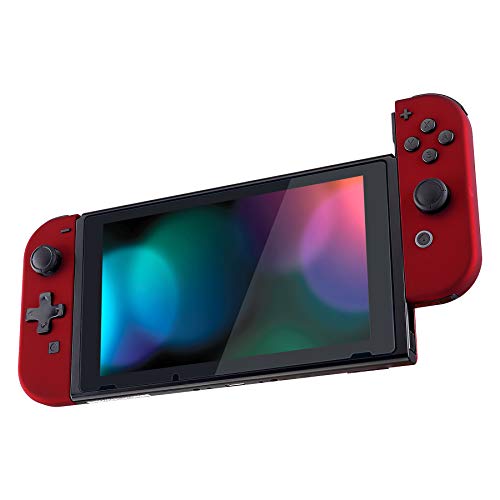 eXtremeRate Soft Touch Red Joycon Handheld Controller Housing (D-Pad Version) with Full Set Buttons, DIY Replacement Shell Case for Nintendo Switch & Switch OLED Joy-Con – Console Shell NOT Included - color: Red