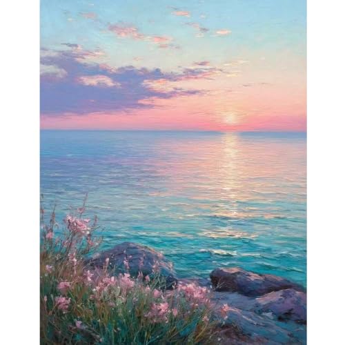 YULIDECO Seaside Diamond Art Kits for Adults, Sunset Diamond Painting - color: DP04389