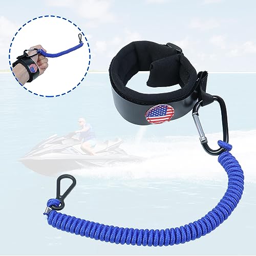 Boat Kill Switch Lanyards with Wrist Strap Fit for Mercruiser - color: Black&blue