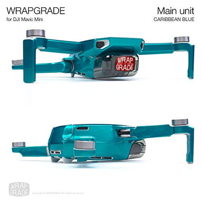 Wrapgrade Skin Compatible with DJI Mavic Mini & Mini 2 SE & Mini 4K (Caribbean Blue) - color: CARIBBEAN BLUE