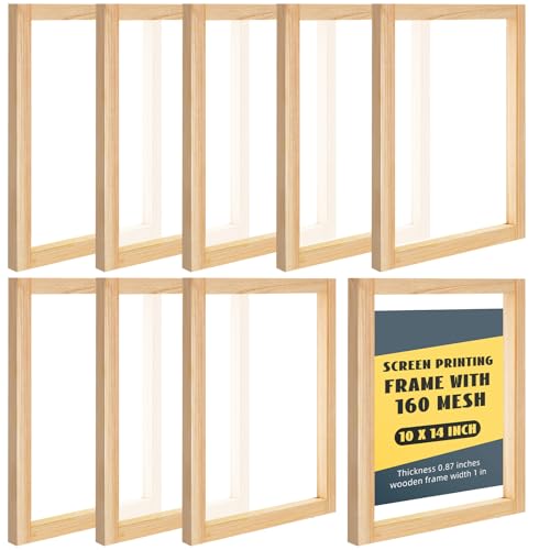 CroBlissful 8 Pcs Wood Silk Screen Frame with Mesh, 10 x 14 Inch, 160 Mesh - style: 160 Mesh