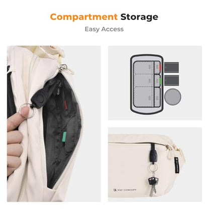 K&F CONCEPT 2 in 1 Camera Sling Bag, Everyday Shoulder Bag - color: 06 Beige Medium
