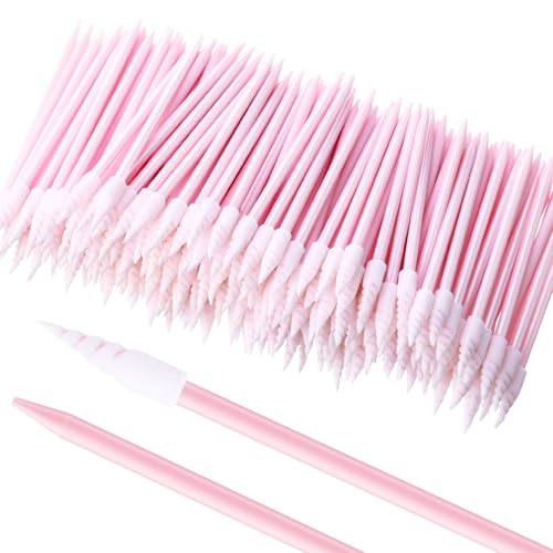 Chinco 200 Pcs Cleaning Swabs 2.56'' Sponge Tip Swabs Sticks Pink - color: Pink