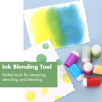 36 Pieces Sponge Daubers W/Storage Case - Handy Finger Daubers for Applying and Spreading Ink, Paint, Glue & More - Providing Excellent Detail Control and Precision - color: Purple