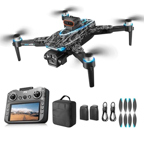 2K HD FPV Camouflage Drone with Camera, RC Quadcopter for Adults & Beginners, Large Screen, One-Key Takeoff & Landing, 360° Circle Flip, Gesture Control Shoot, Smart Obstacle Avoidance, 2 Batteries, Gift for Men