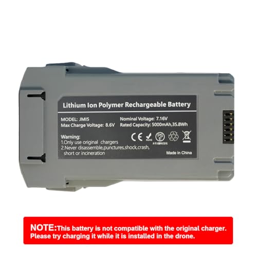 2PCS Replacement Battery Compatible with DJI Mini 5 Pro Intelligent Flight, 5000mAh Battery & Fireproof Safe Bag Set-52 Min Flight Time
