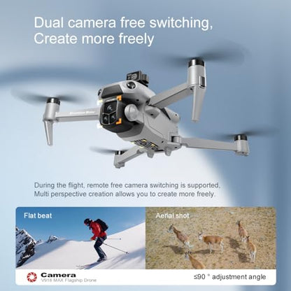 Drones with Camera for Adults 4K (Gray, 3-Battery Set) - color: Gray