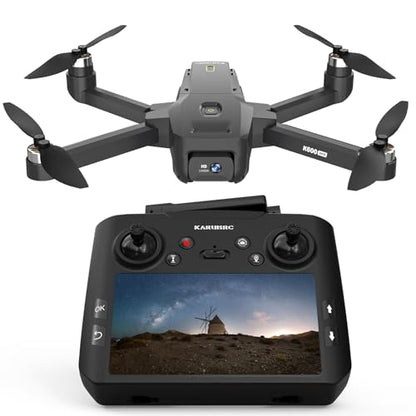 GPS FPV Drone with EIS Camera for Adults, 4.5 Inch LCD Screen on Controller，Al Track with Professional GPS，Follow Me, Auto Return，Easy Fly and Foldable Quadcopter for Beginners，Under 249g