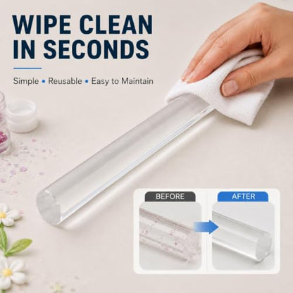 DIYOOHOMY 11.8" Acrylic Rolling Pin, Polymer Clay, Baking, Fondant Tools - color: clear-1