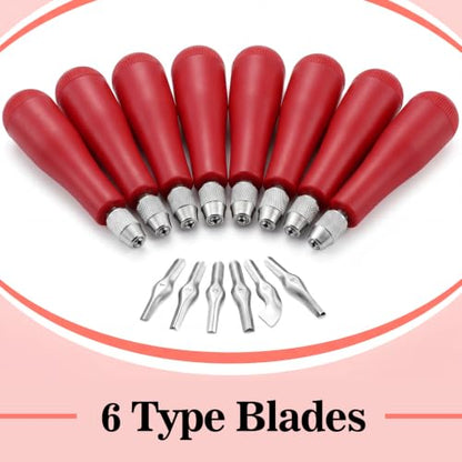 12 Pack,Red,Umigy Craft Linoleum Cutter Kit Carving Tools Assortment - color: Red