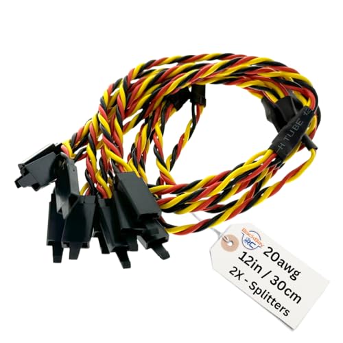 BackBayRC - 12in 20awg Universal Servo 2X Splitter - 5 Pack - style: 12in 2X Servo Splitter