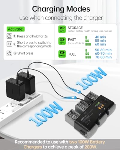 LKTOP 200W Air 3/Air 3S Parallel Charging Hub for DJI/Specta Air 3 Series - color: Black, style: Hub