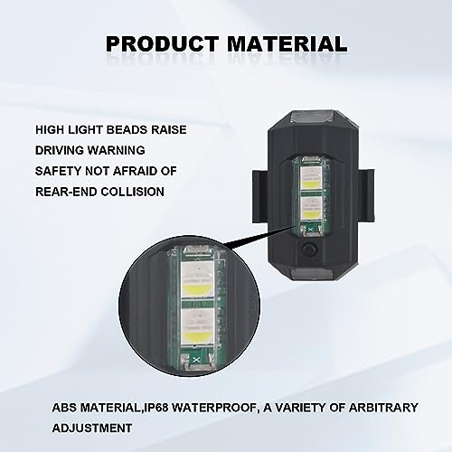 4PCS Rechargeable Night Warning Light LED Strobe Lights 7 Colors Drone Anti-Collision Lights for Car Motorcycle Boat