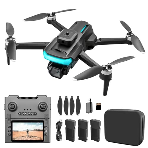 KMAX Drone with Camera for Adults Beginners, 2K Foldable RC Drone Gift - color: Black