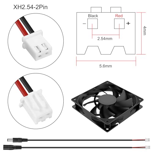 MEIRIYFA DC5521 Male to XH2.54 2Pin Terminal Power Cable 4Pcs