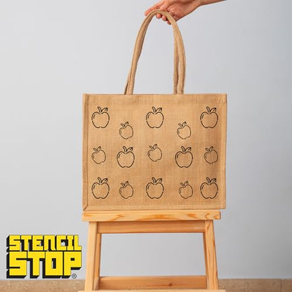 Stencil Stop Apple Stencils - Reusable for DIY Projects, Painting, Drawing, Crafts - 14 Mil Mylar Plastic (Apple- 6 Pack (2", 3", and 4", 2 Each)) - size: Apple- 6 pack (2", 3", and 4", 2 each)