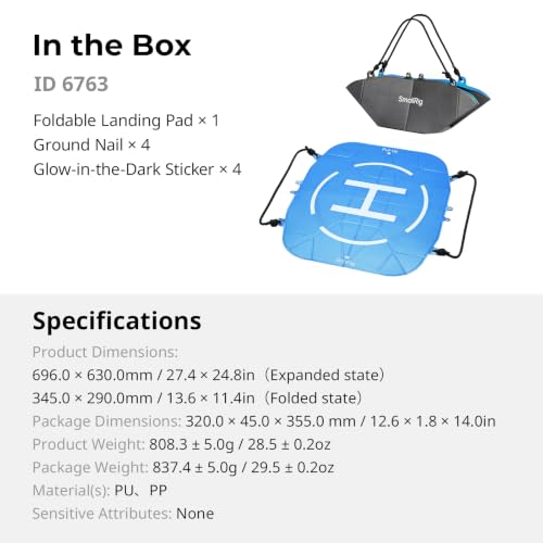 SMALLRIG Foldable Landing Pad for DJI Drones, Fast-fold Landing Platform
