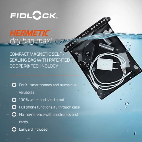 FIDLOCK Hermetic Dry Bag Flexible Magnetic Bag, Multi, Transparent Yellow - color: Transparent Yellow, size: Multi