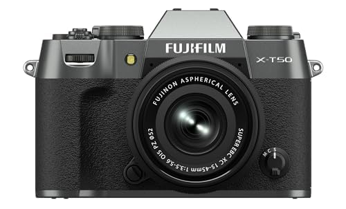 Fujifilm X-T50 Mirrorless Digital Camera XC15-45mmF3.5-5.6 OIS PZ Lens Kit - Charcoal Silver Bundle with Additional Accessories