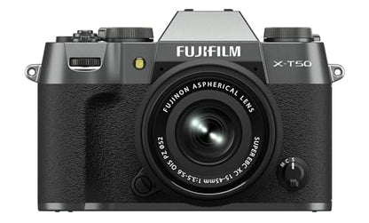 Fujifilm X-T50 Mirrorless Digital Camera XC15-45mmF3.5-5.6 OIS PZ Lens Kit - Charcoal Silver Bundle with Additional Accessories