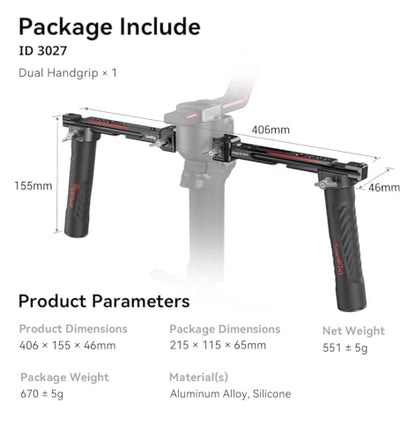SMALLRIG Dual Handle Handgrip for DJI RS 5/ RS 4 /RS 4 Pro/RS 3/ RS 3 Pro - style: Handle