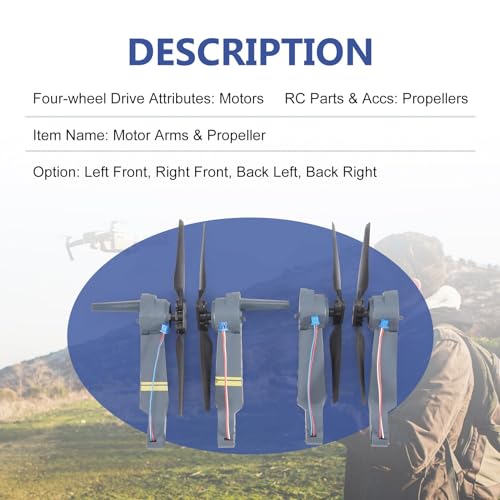 E58 RC Quadcopter Spare Parts Arms with Motor & Propeller for FPV Racing Drone Frame Parts Replacement Accs
