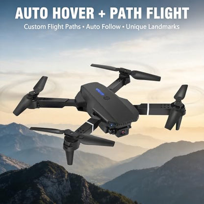 Drone with Camera 1080P HD,FPV Foldable Mini Drone for Adults（Black)