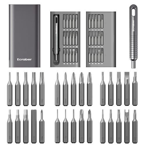 31-in-1 Mini Precision Screwdriver Sets, Portable Magnetic Mini Repair Tool Kit for Phone, Computer, Watch, Laptop, Macbook, Ring Doorbell, Eyeglass, Electronic, Aluminium Alloy Screw Driver