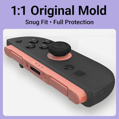 Switch 2 Thumb Caps, 8PCS Soft Silicone Joystick Caps Compatible with Switch 2 Joycon, Non-Slip Protective Thumbstick Covers for Better Control & Stick Protection,Black - color: Black