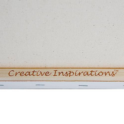 Creative Inspirations 10x10 Stretched Canvas Super Value 5 Packs - Artist Quality, Low Cost Canvas, Cotton Duck, Acid Free, Archival, Accepts All Paints, Double-Primed 10oz, Paintable Edges - size: 10x10"
