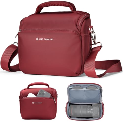 K&F CONCEPT Camera Sling Bag Small Crossbody Bag - color: 10-Red