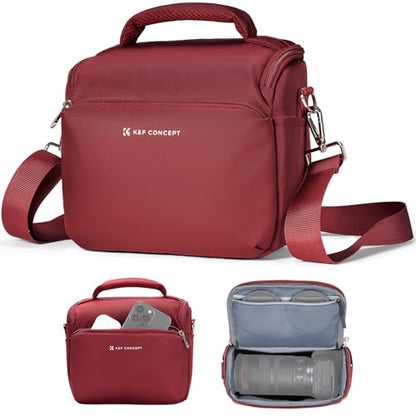 K&F CONCEPT Camera Sling Bag Small Crossbody Bag - color: 10-Red