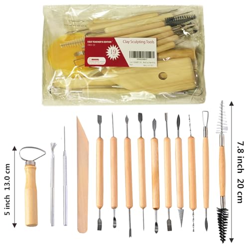 S & E TEACHER'S EDITION 19 Pcs Pottery Tools & Clay Sculpting Tools - size: 19 PCS