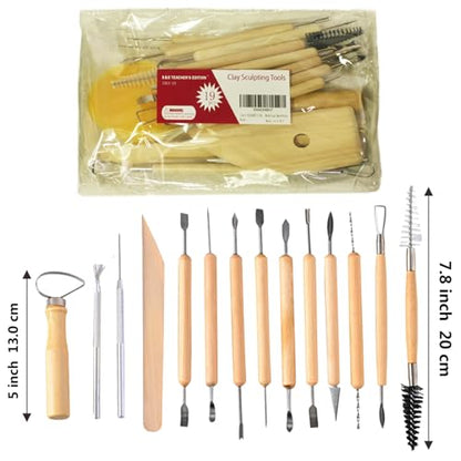 S & E TEACHER'S EDITION 19 Pcs Pottery Tools & Clay Sculpting Tools - size: 19 PCS
