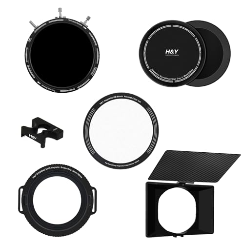H&Y RevoRing Mark II 46-62mm Filmmaker Advance Filter Kit VND CPL Matte Box | 46-62mm Filmmaker Advance Kit - Variable ND3-1000 & CPL, 1/4 Black Mist, Magnetic Matte Box, Converter, Bridge Ring & Cap - color: Advance Filmmaker's Kit, size: 46-62mm