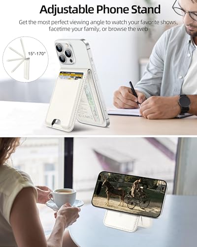 ExtreLife for Magsafe Wallet, Works with Apple Find My, 6 Cards Holder - color: Milk White