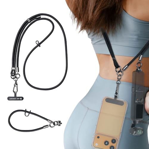 K&F CONCEPT 2-in-1 Phone Lanyard Crossbody with 1/4" Screw, Adjustable Anti Theft Crossbody Strap Compatible for DJI Osmo - color: Black