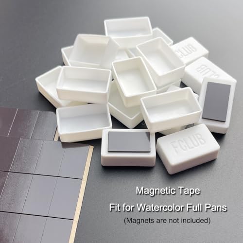 FCLUB Plastic Empty Watercolor Paint Pans - 24pcs Full Pans - color: White, size: 24 Pieces 3 ml Full Pans