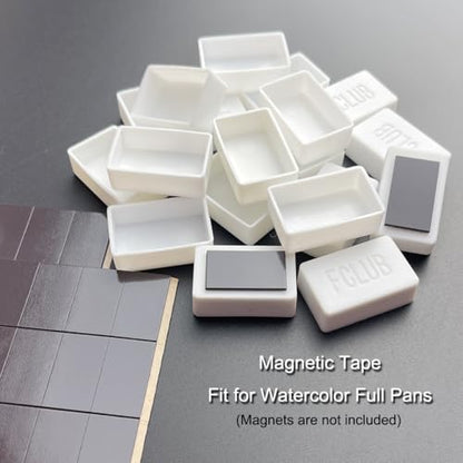 FCLUB Plastic Empty Watercolor Paint Pans - 24pcs Full Pans - color: White, size: 24 Pieces 3 ml Full Pans