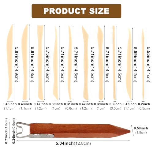 Pottery Trimming Tool Set, 6mm Clay Foot Trimmer with Red Sandalwood Handle