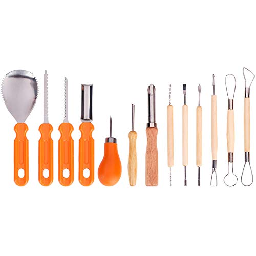 Professional Fruit Carving Tool Kit Vegetable Food Ceramic & Pottery Tools Woodwork Peeling Tools Set Pottery & Clay Sculpting Tools 13 Pieces Halloween Decor